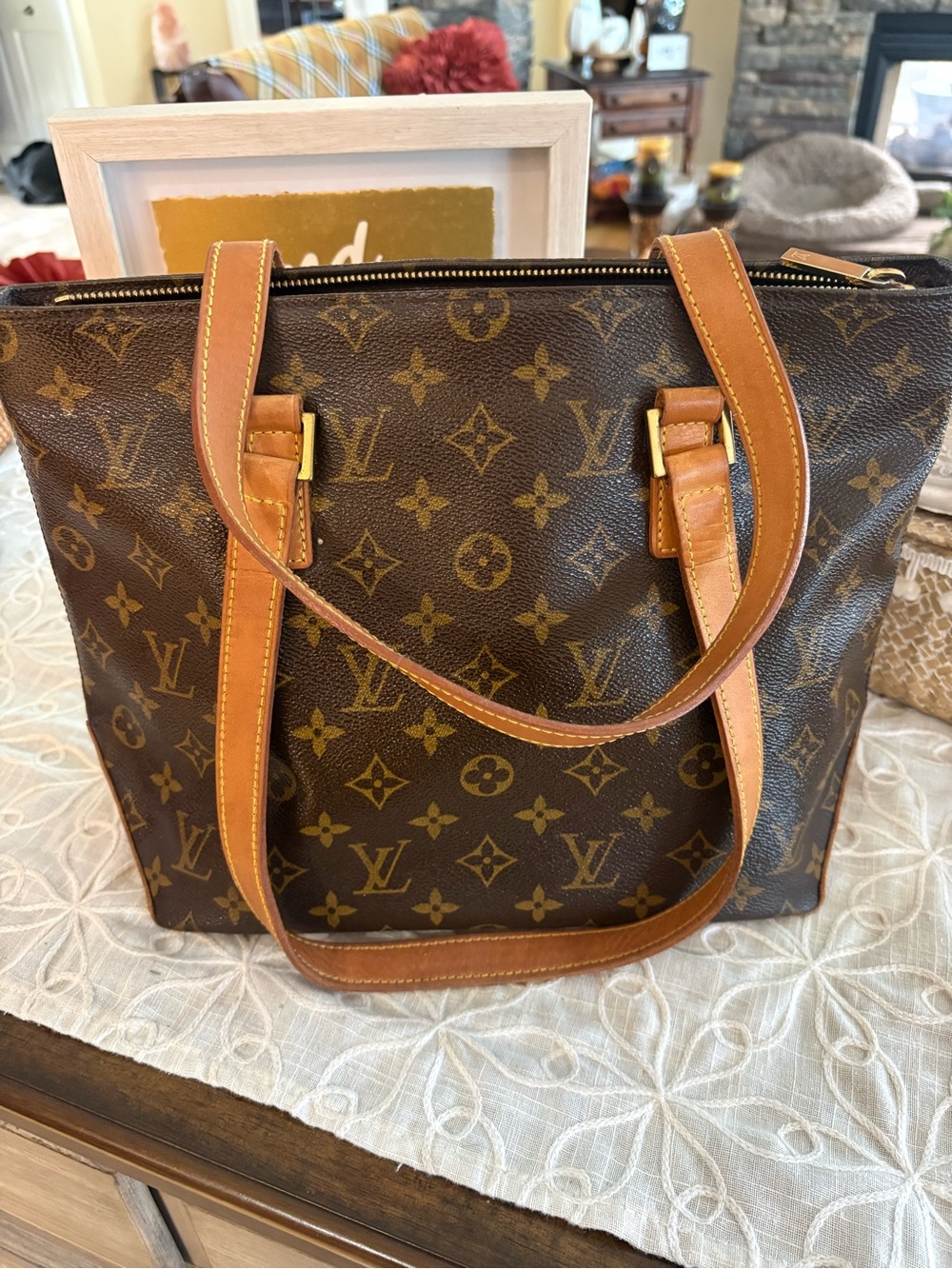 Authentic Louis Vuitton Cabas Piano Monogram Tote M51148